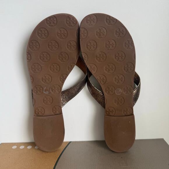 Tory Burch Thor’s ‘Rose Gold’ Leather Women Thong Sandals- SZ 8 - Picture 7 of 8